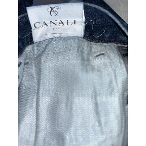 Canali 1934 Mens Jeans Size 58 Blue Italian Denim Straight Leg 38x33 Luxury - Picture 8 of 14